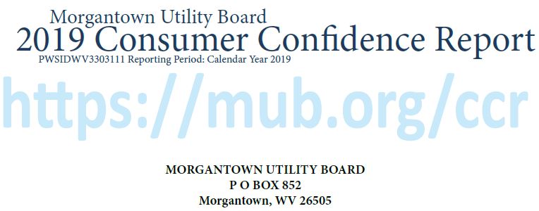 Water Quality Report Morgantown Utility Board